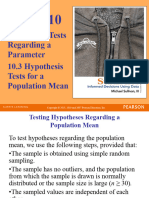 Hypothesis Tests Regarding A Parameter 10.3 Hypothesis Tests For A Population Mean