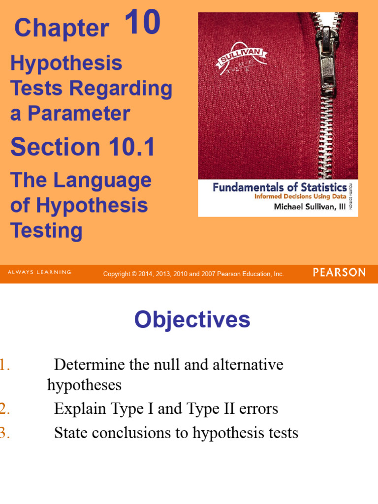 Hypothesis tests regarding a parameter the language of hypothesis