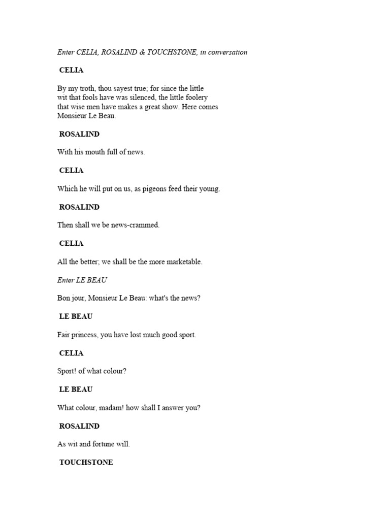 Celia As You Like It Pdf