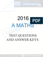 A Maths: Test Questions and Answer Keys