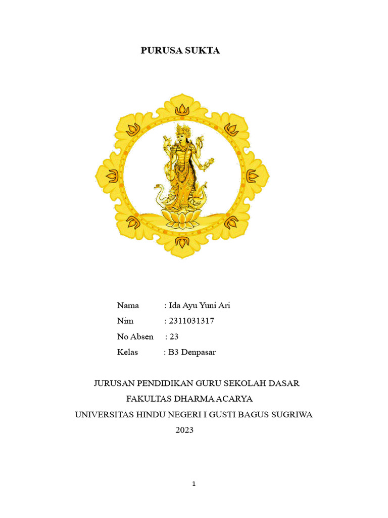 Pemahaman Purusha Sukta dalam Veda | PDF