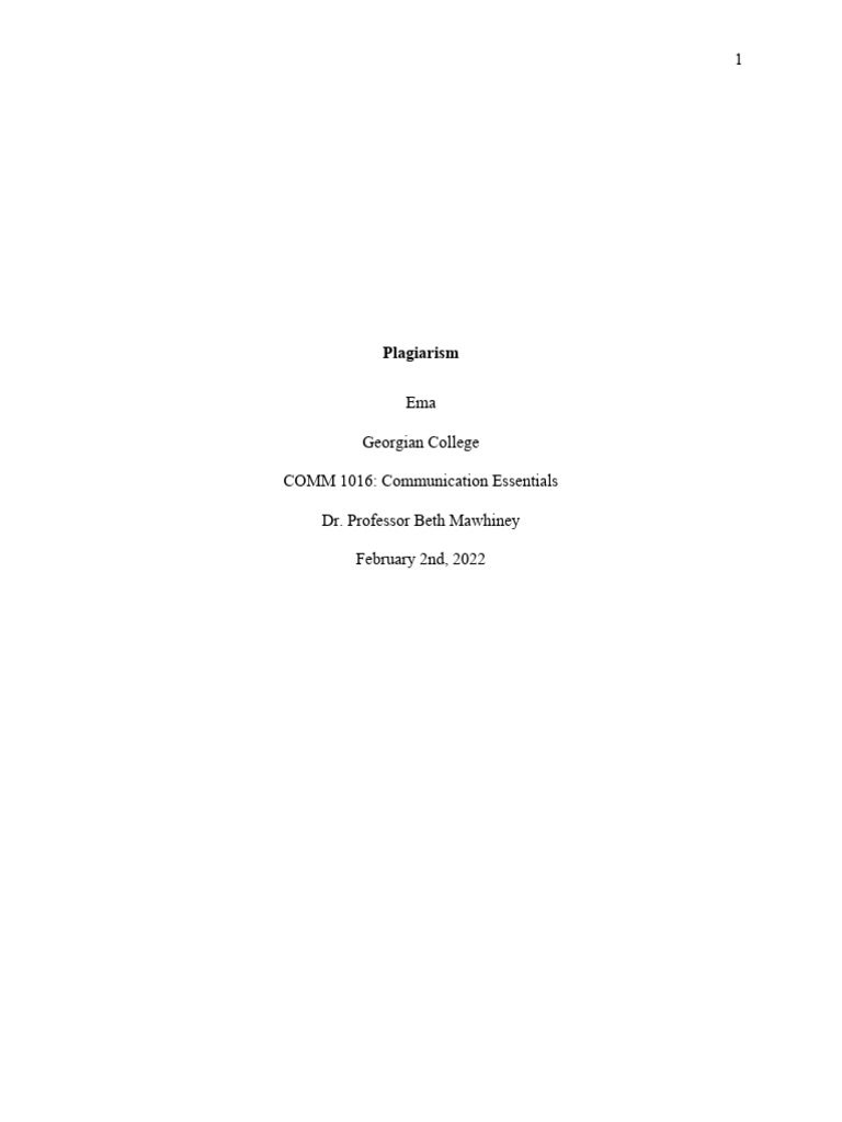 Assignment 1-Plagiarism 4 | PDF | Plagiarism | Academic Dishonesty