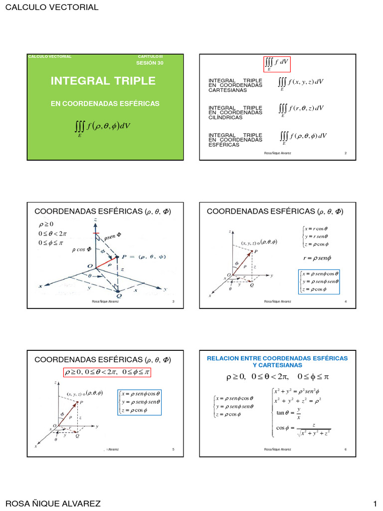 Integral Triple en Coordenadas Esféricas | PDF | Esfera | Geometría ...