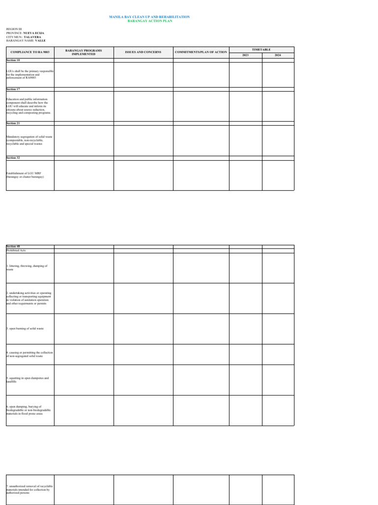 Bap Forms | PDF | Landfill | Waste Management