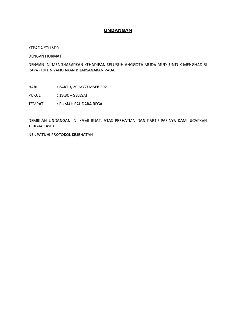 CONTOH UNDANGAN | PDF