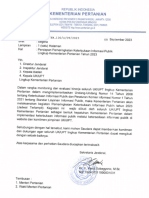 Surat Persiapan Pemeringkatan KIP Kementan 2023