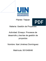 Ensayo. Procesos de Desarrollo y Teorías de Gestión de Proyectos