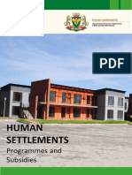 Human Settlements Programmes and Subsidies