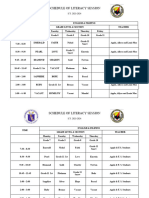Schedule of Literacy Session