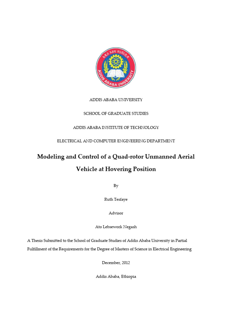 Modeling and Control of A Quad-Rotor Unmanned Aerial | PDF | Quadcopter ...