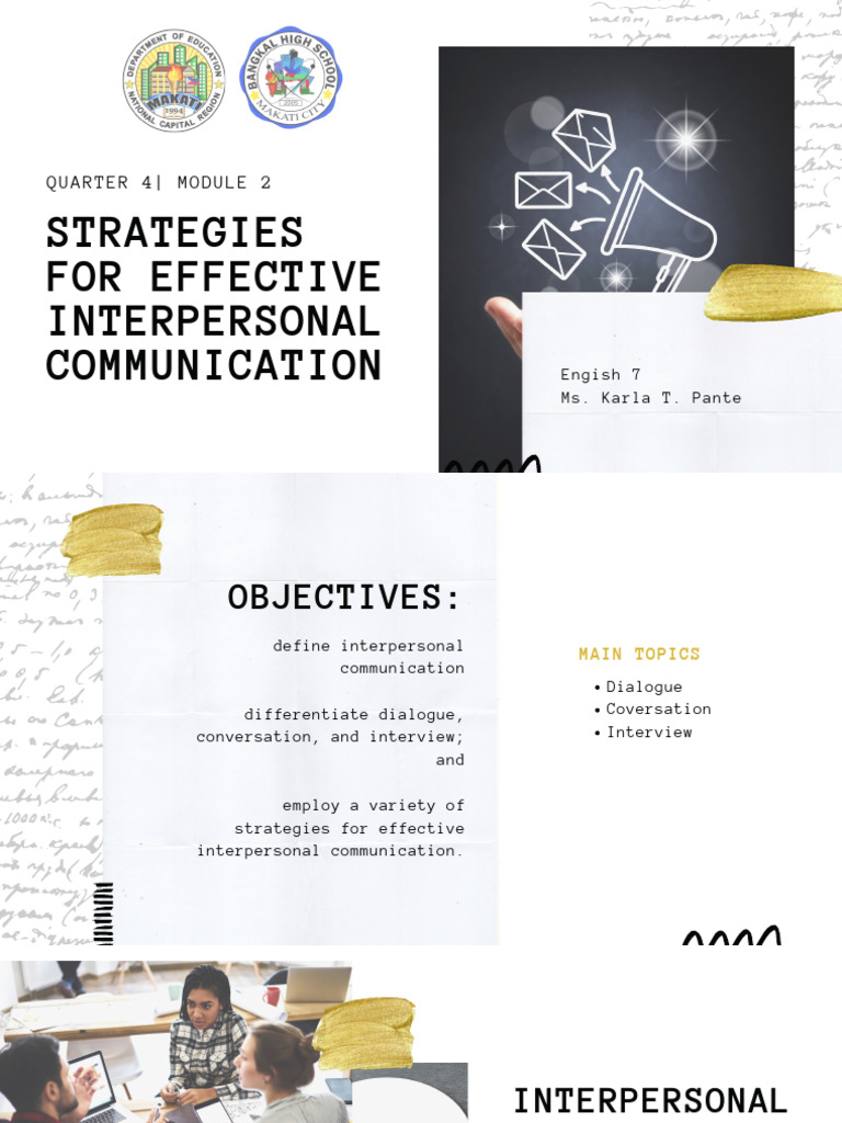 Effective Interpersonal Communication Strategies | PDF | Communication ...