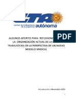 La Organización Actual de La Clase Trabajadora en La Perspectiva de Un Nuevo Modelo Sindical