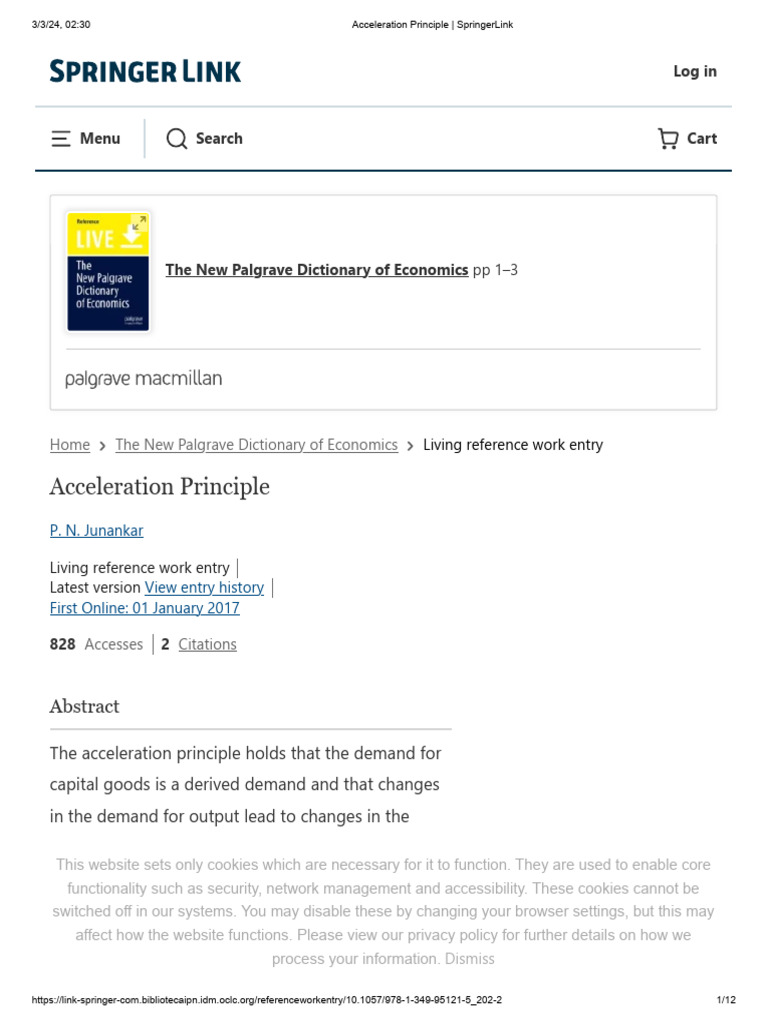 Acceleration Principle Springerlink Pdf Business Cycle Capital