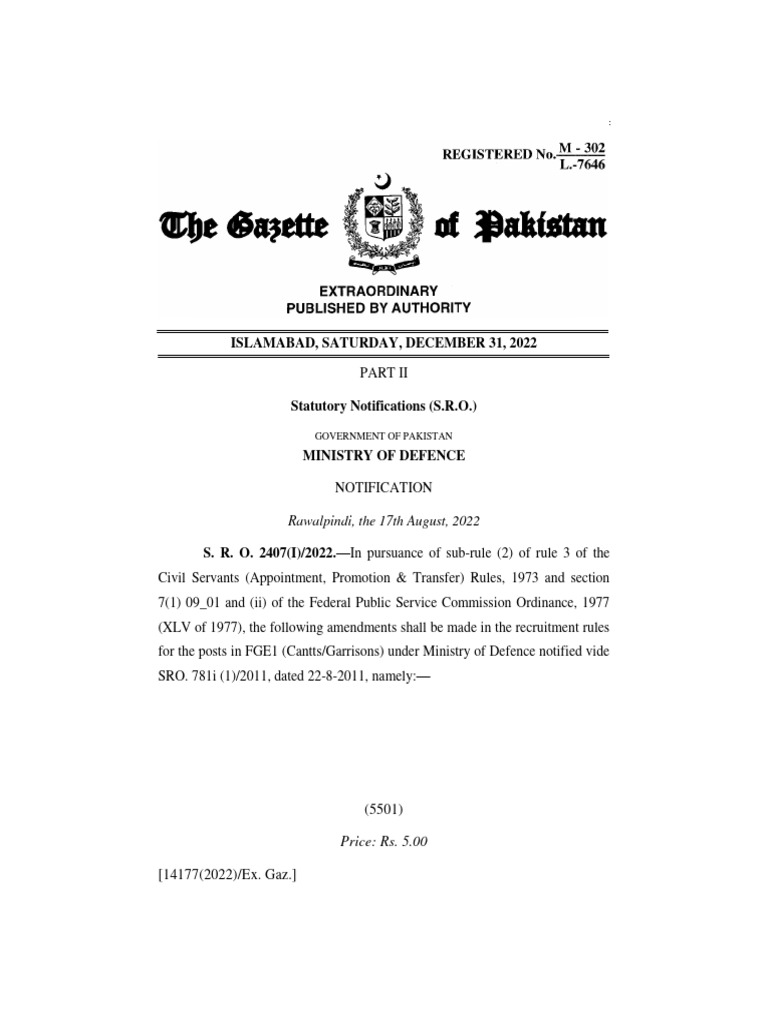 Amendments to Defence Recruitment Rules | PDF | Technology & Engineering