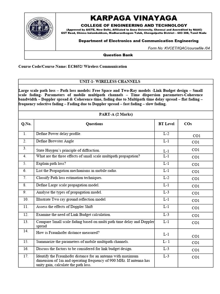 Question bank wireless communication pdf cellular network channel