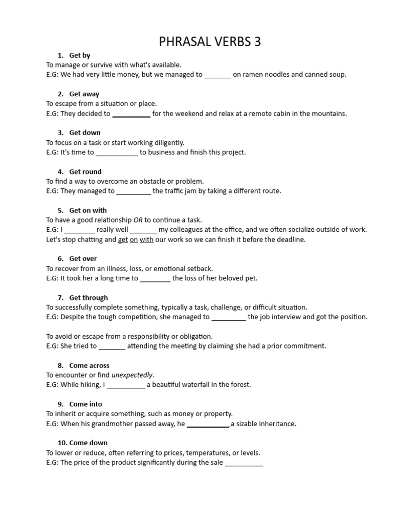 Essential Phrasal Verbs Explained | PDF | Career & Growth