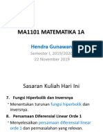 Ma1101 Matematika 1A: Hendra Gunawan