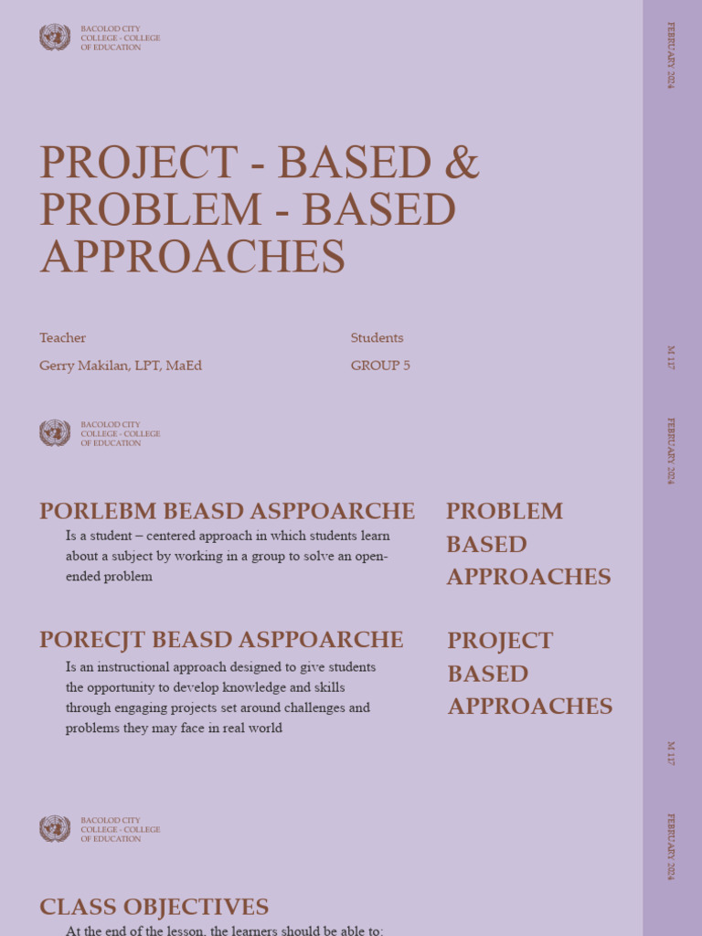 M 117 Project Based and Problem Based ApproachesGROUP 5 | PDF ...
