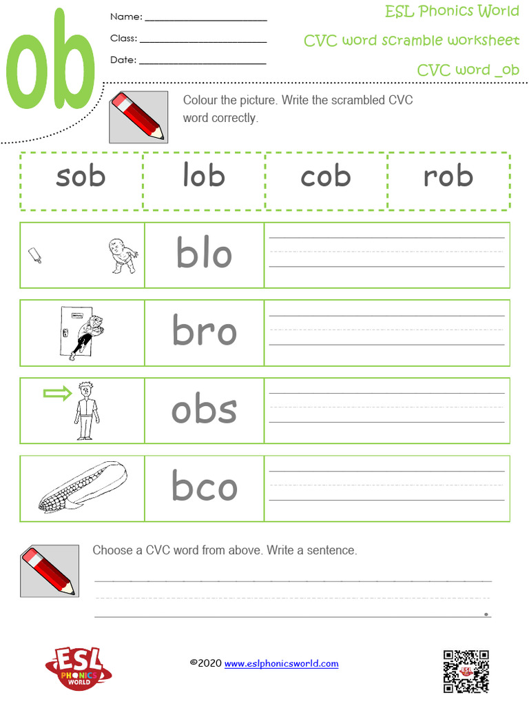 Ob Cvc Worksheet | PDF