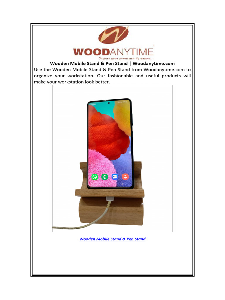Wooden Mobile Stand & Pen Stand | PDF | Home & Garden | Language Arts ...