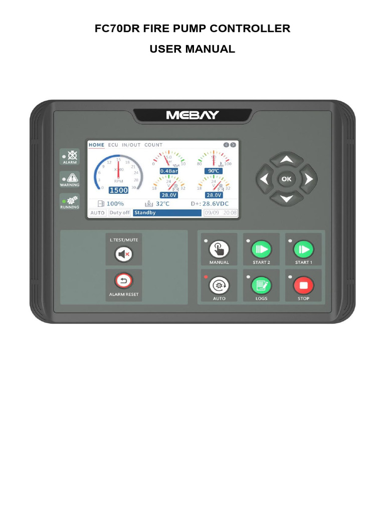 FC70DR Fire Pump Controller User Manual V1.0 | PDF | Battery Charger ...