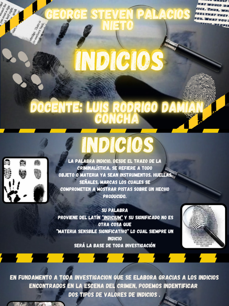 Tipos y Técnicas de Indicios Criminalísticos | PDF | Ciencia forense ...