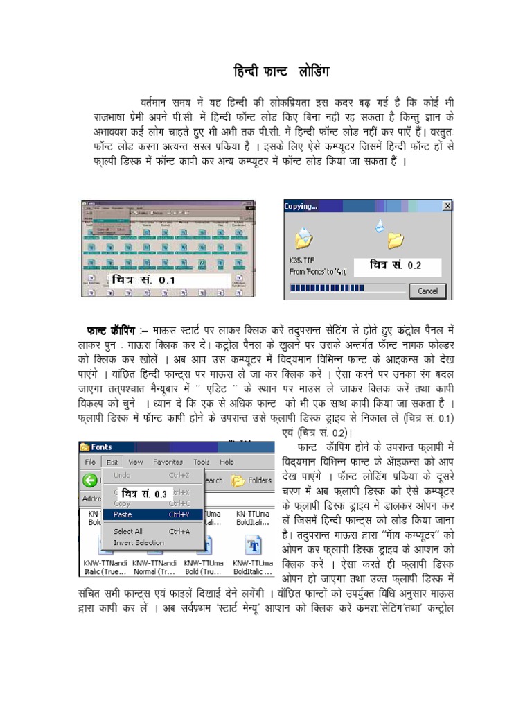 Instruction in Hindi To Load Font PDF