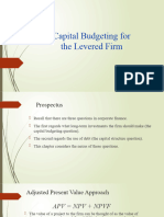 Capital Budgeting For Levered Firm