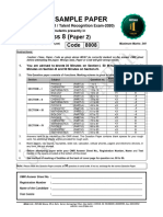 Fiitjee VIII (PAPER-2) -SAMPLE PAPER