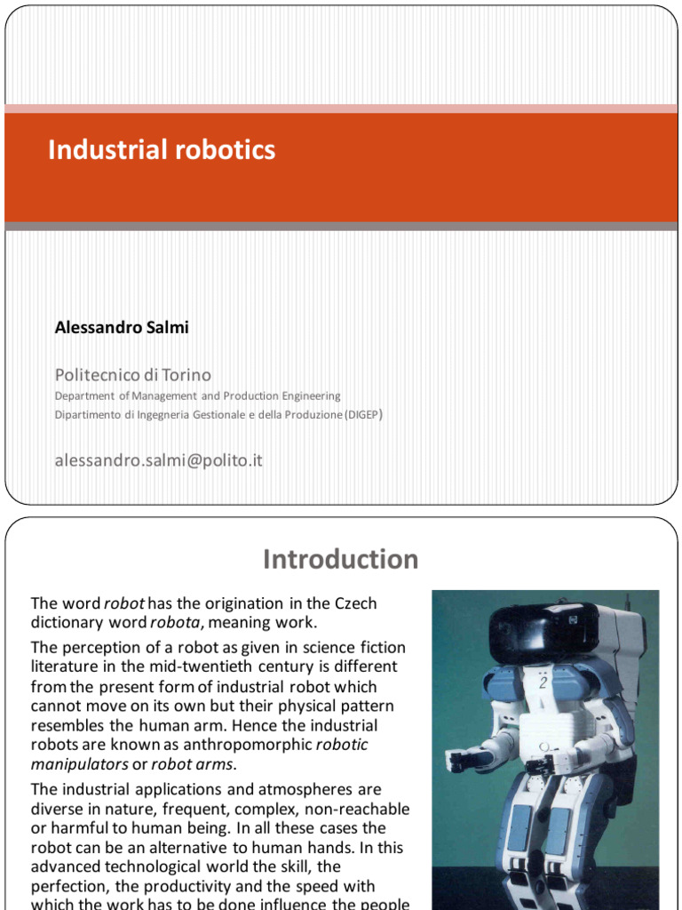 07 - Industrial Robotics | PDF | Robotics | Actuator