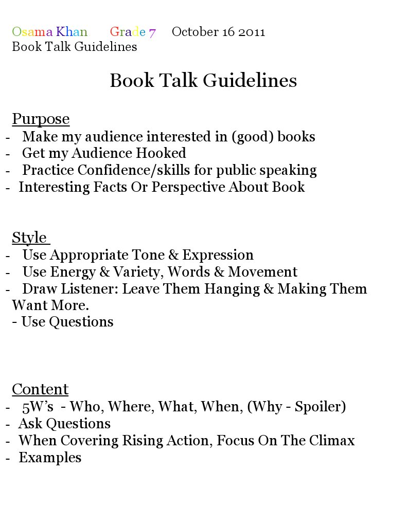 Engaging Book Talk Guidelines | PDF | Religion & Spirituality