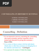 M3 Counselling in Different Settings