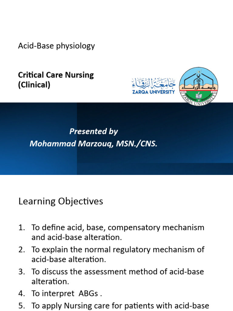 Acid-Base Physiology in Critical Care | PDF | Bicarbonate | Blood