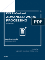 ICDL Advanced Word Processing 2016 3.0 - Light of Life International Christian School