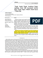 Pengaruh Tarif Pajak, Sanksi Pajak, Sosialisasi Pajak, Pemahaman Perpajakan, Serta Self Assessment System Terhadap Kepatuhan Wajib Pajak UMKM (Studi Kasus Pasar Lama Kota Tangerang)