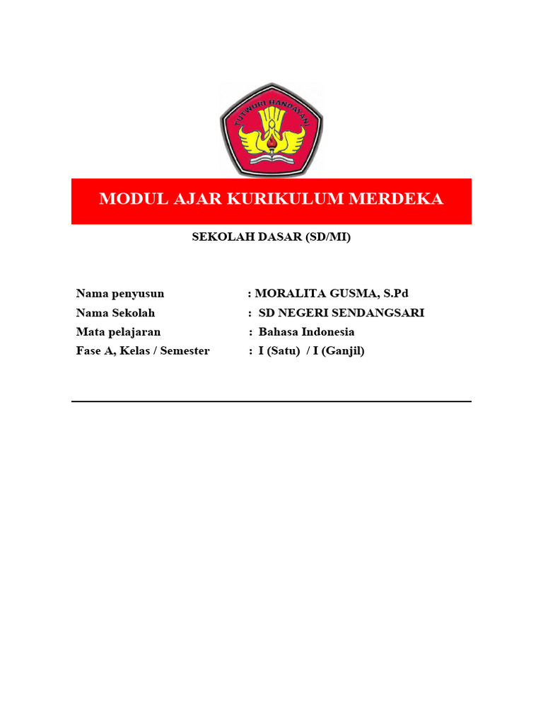 Modul Ajar Bahasa Indonesia Kelas 1 | PDF | Karier & Perkembangan ...
