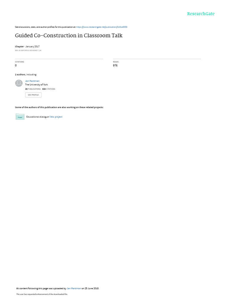 Guided Co-Construction in Classroom Talk | PDF | Pedagogy | Learning