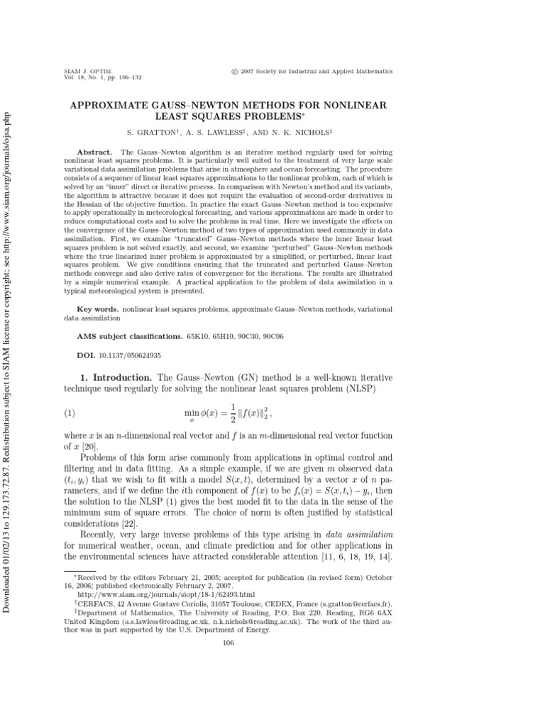 Gratton 2007 | PDF | Least Squares | Mathematical Optimization