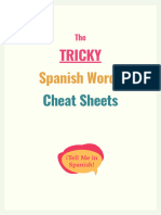 Tricky Spanish Words Cheat Sheets