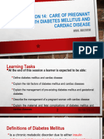 Session 14 Care of Pregnant Woman With Diabetes Mellitus and Cardiac Disease