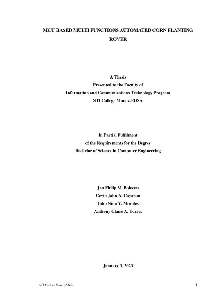 Automated Corn Planting Rover Project | PDF | Agriculture | Automation