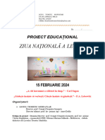 Proiect Educațional Ziua Națională A Lecturii - 15 Februarie