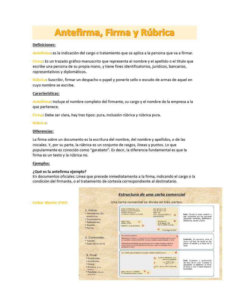 Definición y Ejemplos de Antefirma | PDF