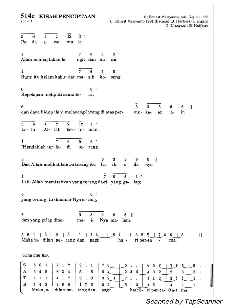 Kisah Penciptaan Satb Pdf