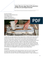 Observations On Italian Bronze Age Sword Production The Archaeological Record and Experimental Archae