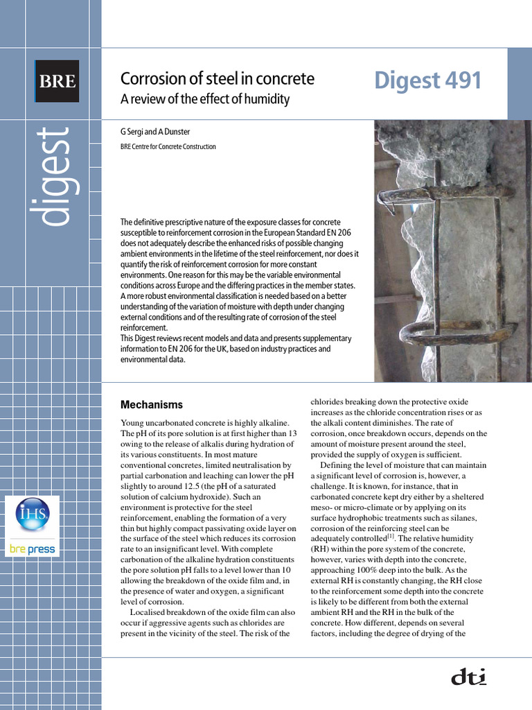 6 Corrosion of Steel in Concrete-Humidity | PDF | Concrete | Humidity