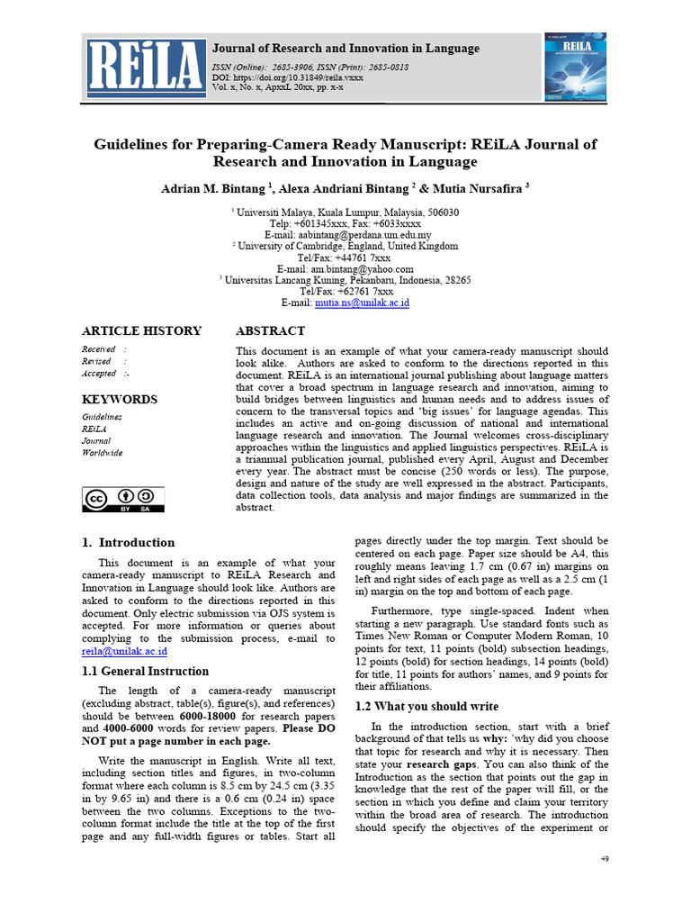 @ REILA-Template - v2B | PDF | Citation | Paragraph