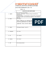 Syllabus Class 3 Final Exam