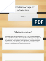 Absolutism or Age of Absolutism