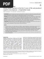 Screen Media Exposure in The First 2 Years of Life and Preschool Cognitive Development - A Longitudinal Study